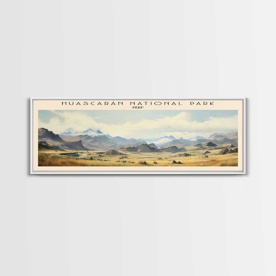 Huascarán National Park COUNTRY Travel Poster Print, Framed Canvas Print, COUNTRY Travel Art, Wood Framed Art, Wall Hanging, Home Decor