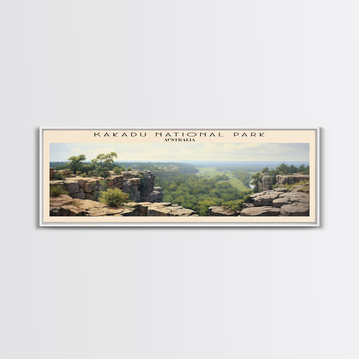 Kakadu National Park Travel Art Framed Canvas Print, COUNTRY Wall Decor, Home Decor, Travel Poster, Vintage Wall Art, Watercolor Painting