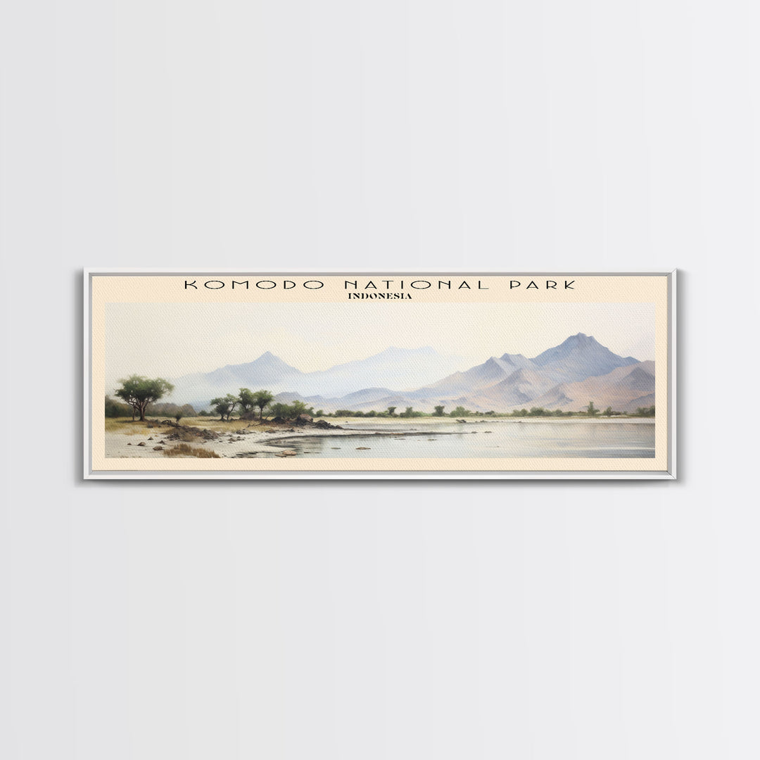 Komodo National Park Framed Canvas Print Travel Poster | Wall Art | Home Decor | Gift For Travel Lover | Wall Hanging | Original Art