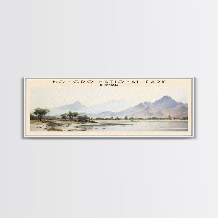 Komodo National Park Framed Canvas Print Travel Poster | Wall Art | Home Decor | Gift For Travel Lover | Wall Hanging | Original Art