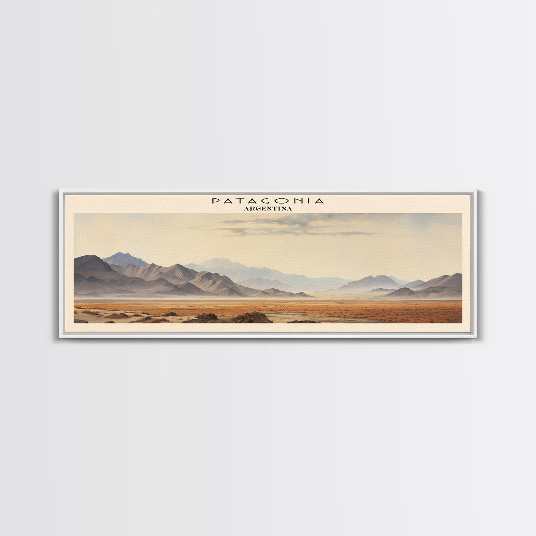 Patagonia COUNTRY Travel Poster Print, Framed Canvas Print, COUNTRY Travel Art, Wood Framed Art, Wall Hanging, Home Decor