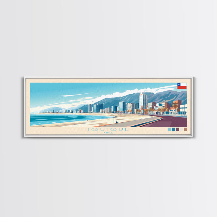 Iquique, Chile Travel Poster Panoramic Canvas Print, Iquique, Chile Painting, Chile Art, Iquique Travel Art, Guest Room Painting