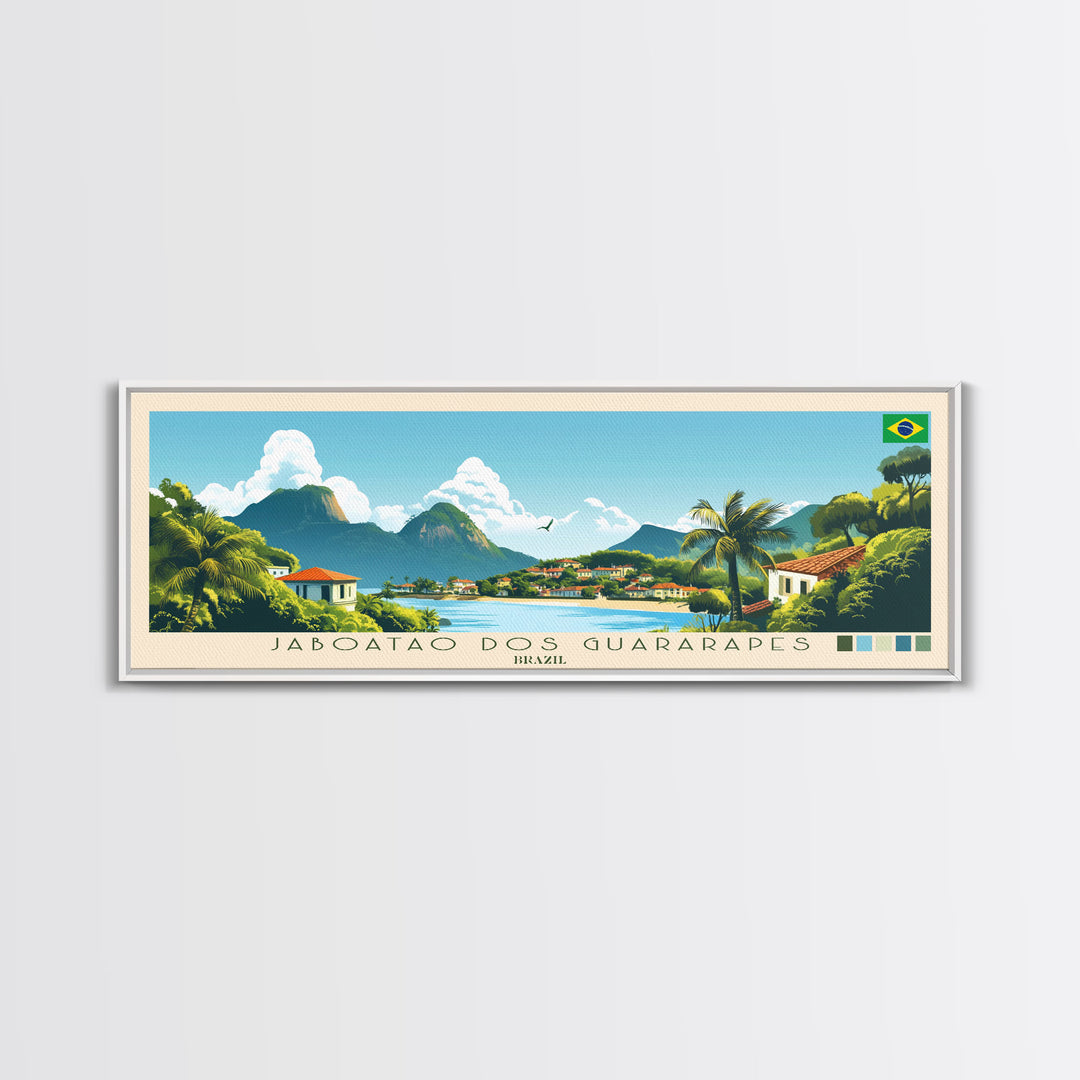 Jaboatao dos Guararapes, Brazil Panoramic Travel Poster Canvas Print, Jaboatao dos Guararapes, Brazil Painting, Brazil Art, Jaboatao dos Guararapes Travel Art, Living Room Painting
