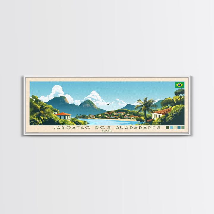 Jaboatao dos Guararapes, Brazil Panoramic Travel Poster Canvas Print, Jaboatao dos Guararapes, Brazil Painting, Brazil Art, Jaboatao dos Guararapes Travel Art, Living Room Painting