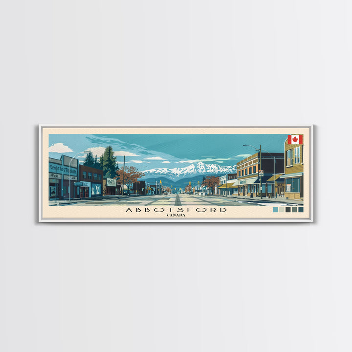 Abbotsford, Canada Panoramic Canvas Print, Abbotsford, Canada Painting, Canada Art, Abbotsford Travel Poster, Travel Art, Guest Room Painting