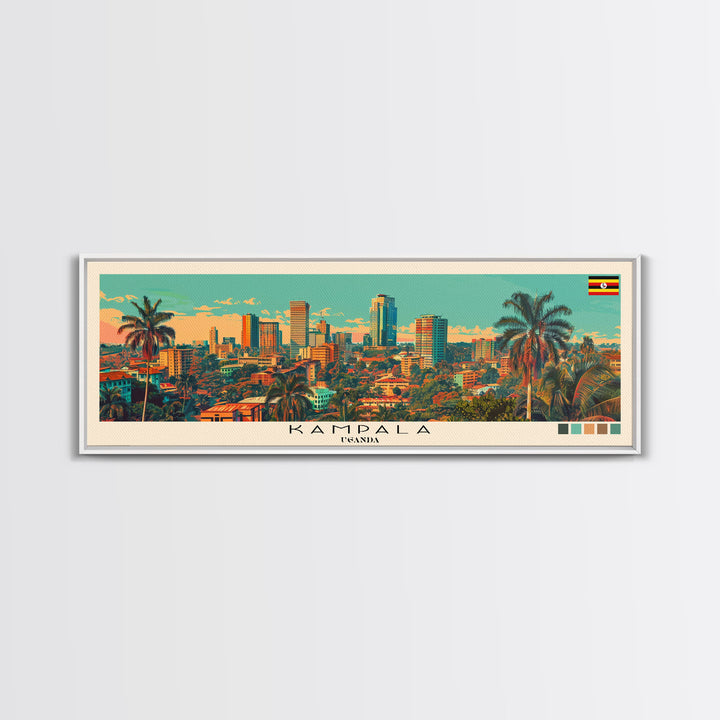 Kampala, Uganda Panoramic Canvas Print, Kampala, Uganda Painting, Uganda Art, Kampala Travel Poster, Travel Art, Living Room Painting