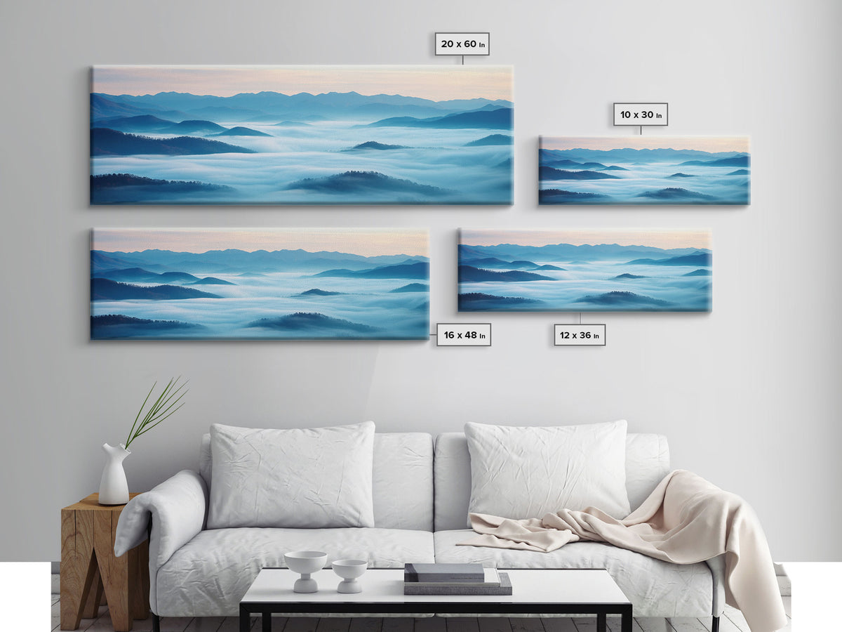 Blue Ridge Mountains Panoramic Wall Art, Bluebridge Mountains National Parkway, Beautiful Cabin Decor, Boho Photography Wall Art Print