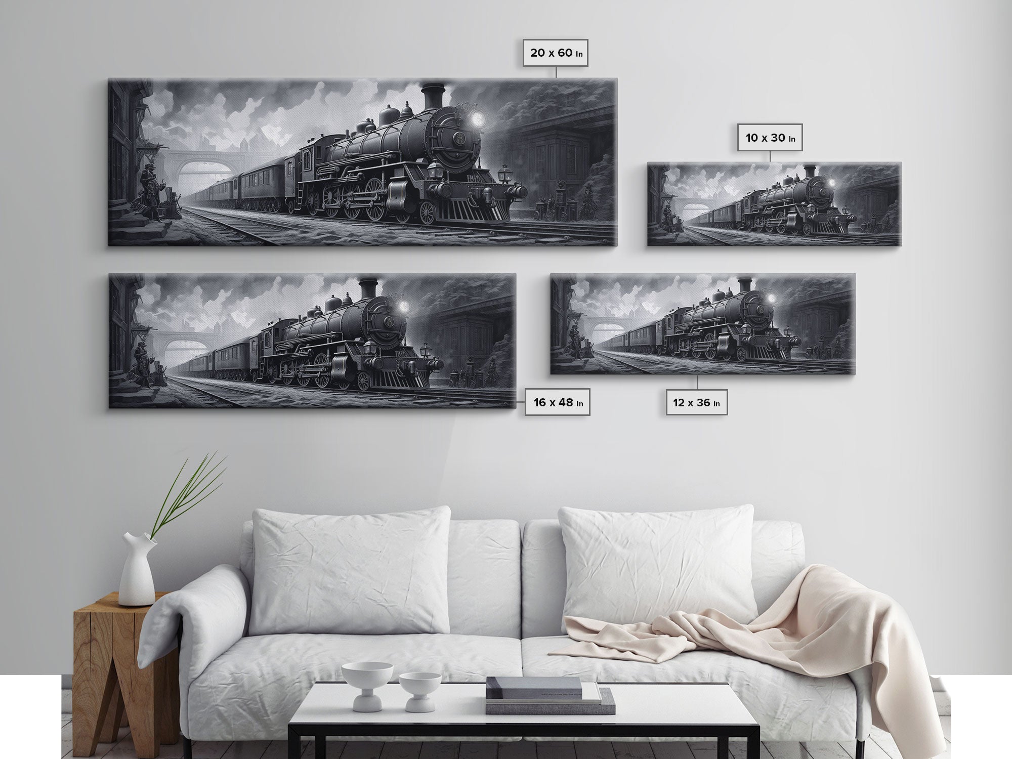 Steam Train Wall Art Framed Canvas Print, Framed Art, Train Decor, Conductor Art, Train Art, Train Gifts