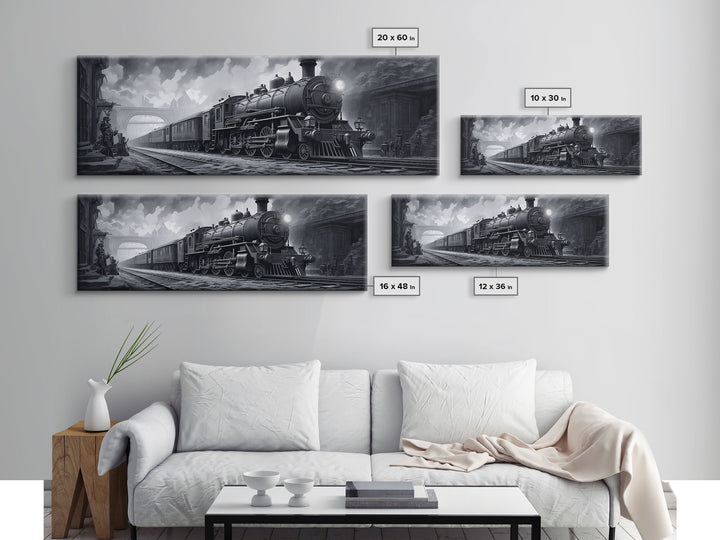 Steam Train Wall Art Framed Canvas Print, Framed Art, Train Decor, Conductor Art, Train Art, Train Gifts