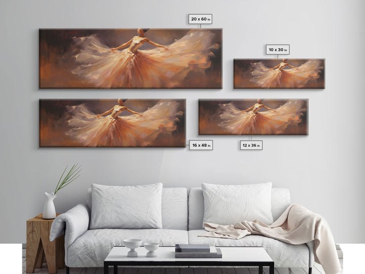 Ballerina Wall Art Watercolor Framed Canvas Print, Ballet Wall Decor, Ballet Prints, Ballerina Tutu and Slippers, Girl Room Nursery Art