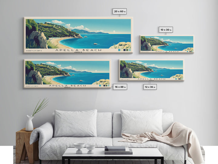 Apella Beach, Greece Panoramic Print, Vacation Gift, Greece Wall Art, Vacation Wall Art, Vacatation Memories, Beach Decor, Beach Or Lakehouse Art