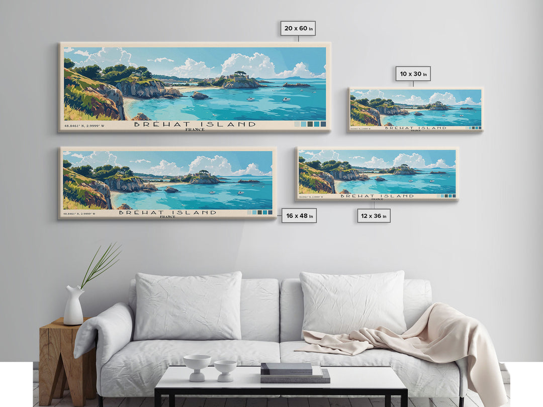 Bréhat Island, France Panoramic Print, Vacation Gift, France Wall Art, Vacation Wall Art, Vacatation Memories, Beach Decor, Beach Or Lakehouse Art