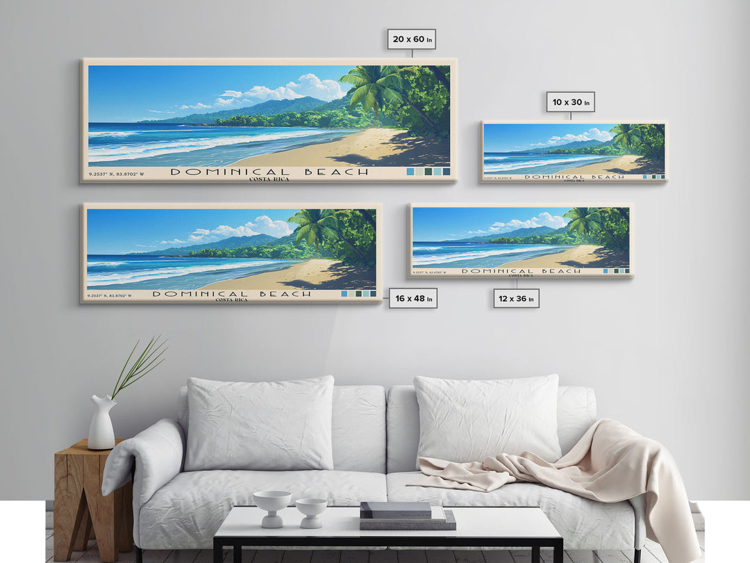 Dominical Beach, Costa Rica Panoramic Print, Vacation Gift, Costa Rica Wall Art, Vacation Wall Art, Vacatation Memories, Beach Decor, Beach Or Lakehouse Art