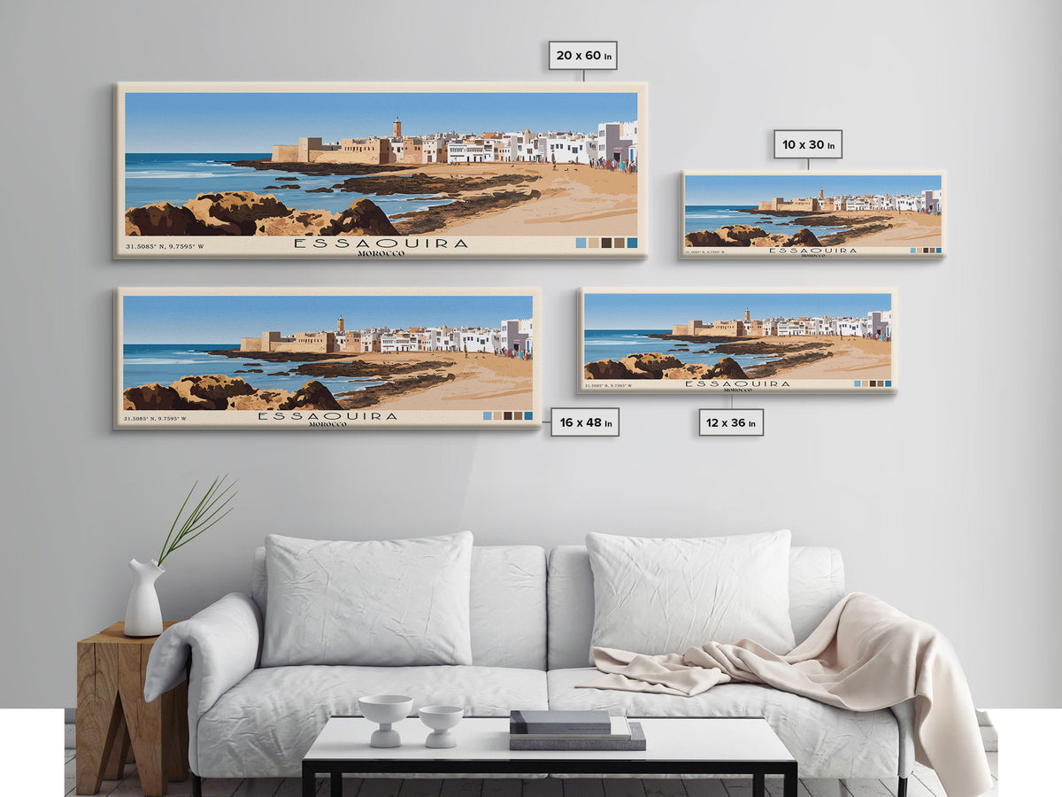 Essaouira, Morocco Panoramic Print, Vacation Gift, Morocco Wall Art, Vacation Wall Art, Vacatation Memories, Beach Decor, Beach Or Lakehouse Art