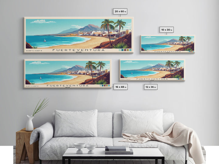 Fuerteventura, Spain Panoramic Print, Vacation Gift, Spain Wall Art, Vacation Wall Art, Vacatation Memories, Beach Decor, Beach Or Lakehouse Art