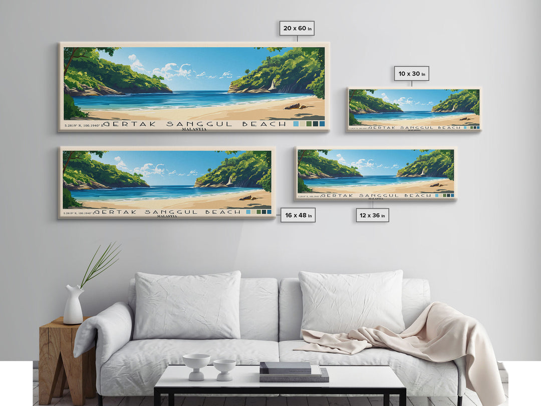 Gertak Sanggul Beach, Malasyia Panoramic Print, Vacation Gift, Malasyia Wall Art, Vacation Wall Art, Vacatation Memories, Beach Decor, Beach Or Lakehouse Art