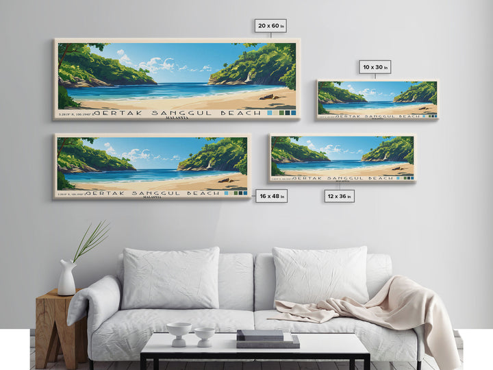 Gertak Sanggul Beach, Malasyia Panoramic Print, Vacation Gift, Malasyia Wall Art, Vacation Wall Art, Vacatation Memories, Beach Decor, Beach Or Lakehouse Art