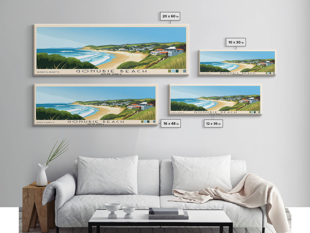 Gonubie Beach, South Africa Panoramic Print, Vacation Gift, South Africa Wall Art, Vacation Wall Art, Vacatation Memories, Beach Decor, Beach Or Lakehouse Art