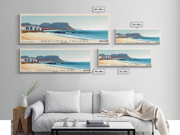 Graciosa Island, Portugal Panoramic Print, Vacation Gift, Portugal Wall Art, Vacation Wall Art, Vacatation Memories, Beach Decor, Beach Or Lakehouse Art