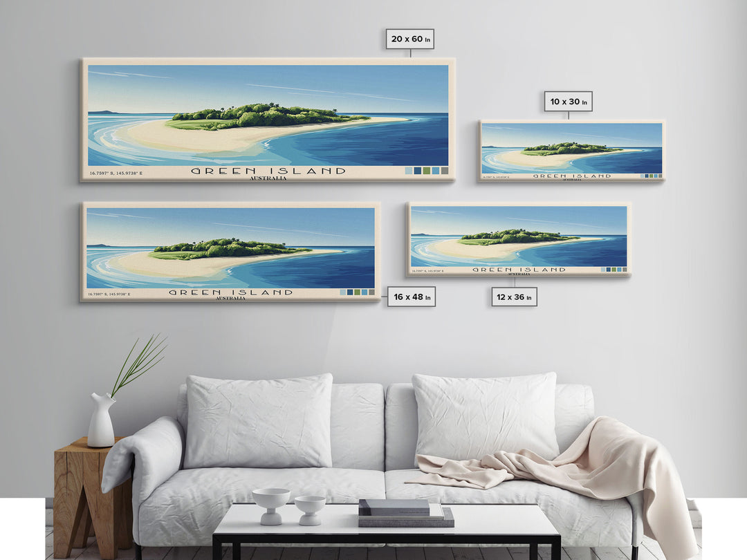 Green Island, Australia Panoramic Print, Vacation Gift, Australia Wall Art, Vacation Wall Art, Vacatation Memories, Beach Decor, Beach Or Lakehouse Art