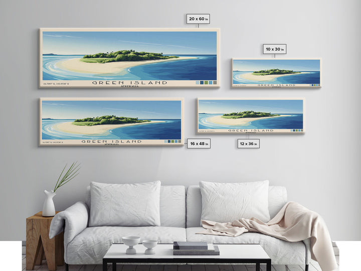 Green Island, Australia Panoramic Print, Vacation Gift, Australia Wall Art, Vacation Wall Art, Vacatation Memories, Beach Decor, Beach Or Lakehouse Art