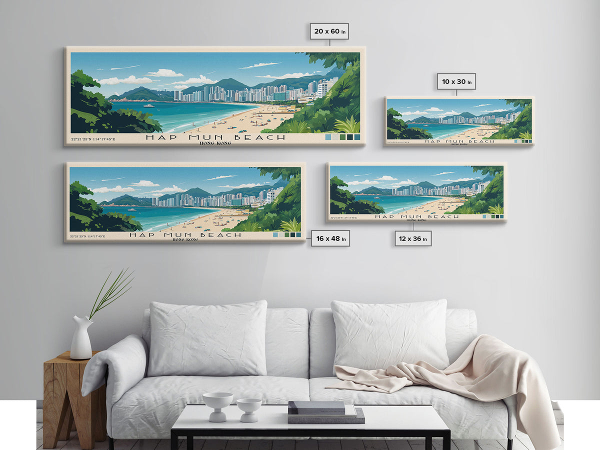 Hap Mun Beach, Hong Kong Panoramic Print, Vacation Gift, Hong Kong Wall Art, Vacation Wall Art, Vacatation Memories, Beach Decor, Beach Or Lakehouse Art