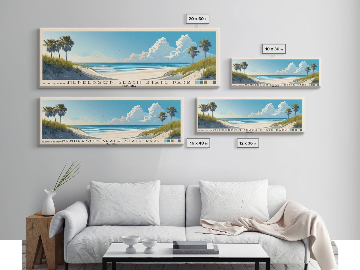Henderson Beach State Park, Florida Panoramic Print, Vacation Gift, Florida Wall Art, Vacation Wall Art, Vacatation Memories, Beach Decor, Beach Or Lakehouse Art