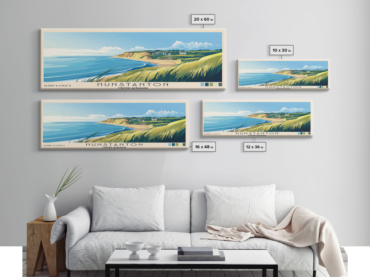 Hunstanton, United Kingdom Panoramic Print, Vacation Gift, United Kingdom Wall Art, Vacation Wall Art, Vacatation Memories, Beach Decor, Beach Or Lakehouse Art