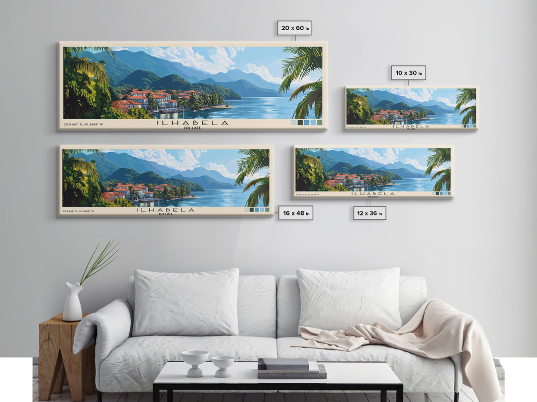 Ilhabela, Brazil Panoramic Print, Vacation Gift, Brazil Wall Art, Vacation Wall Art, Vacatation Memories, Beach Decor, Beach Or Lakehouse Art