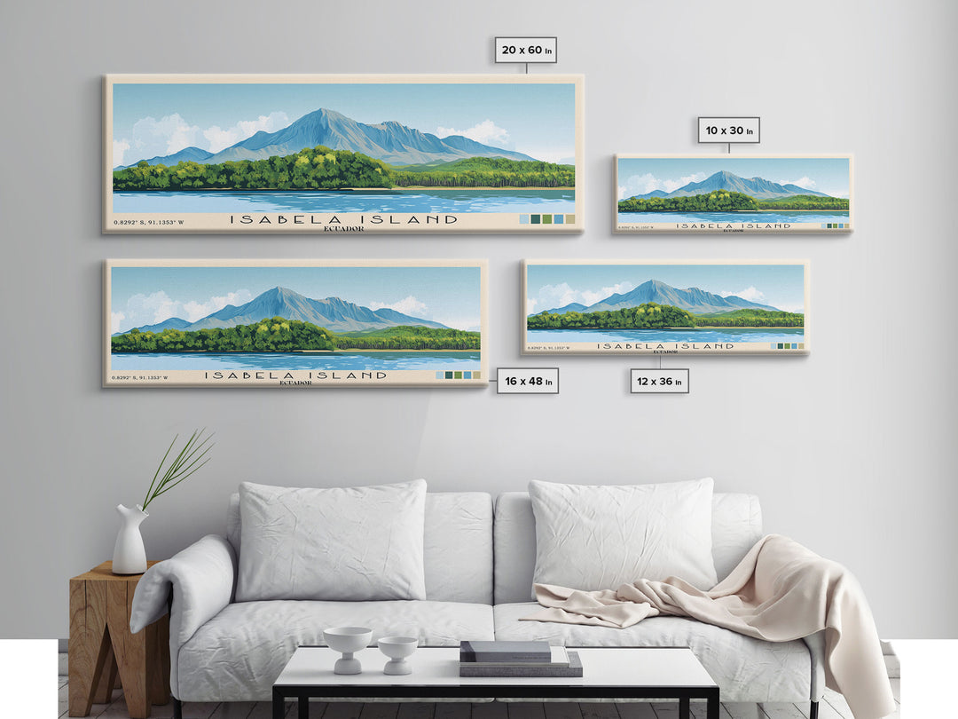 Isabela Island, Ecuador Panoramic Print, Vacation Gift, Ecuador Wall Art, Vacation Wall Art, Vacatation Memories, Beach Decor, Beach Or Lakehouse Art
