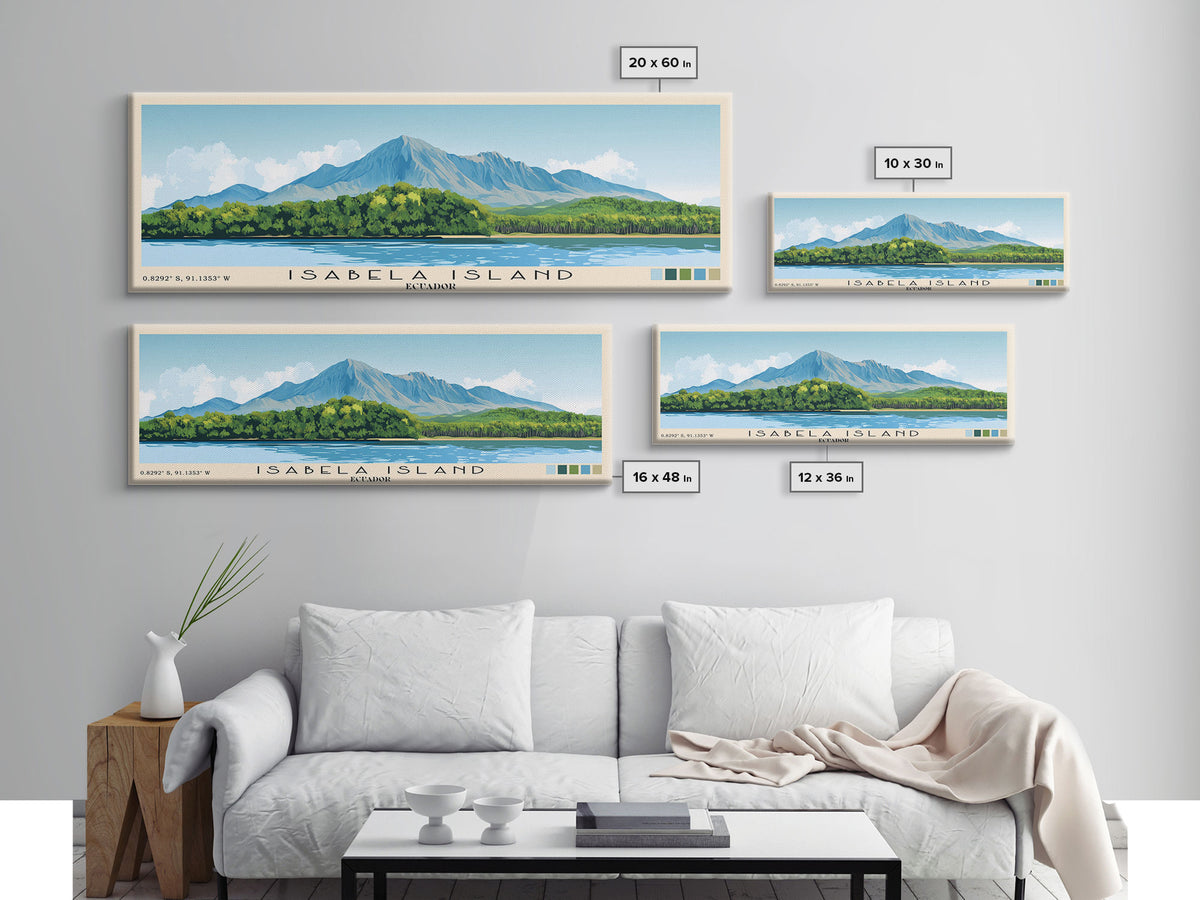 Isabela Island, Ecuador Panoramic Print, Vacation Gift, Ecuador Wall Art, Vacation Wall Art, Vacatation Memories, Beach Decor, Beach Or Lakehouse Art