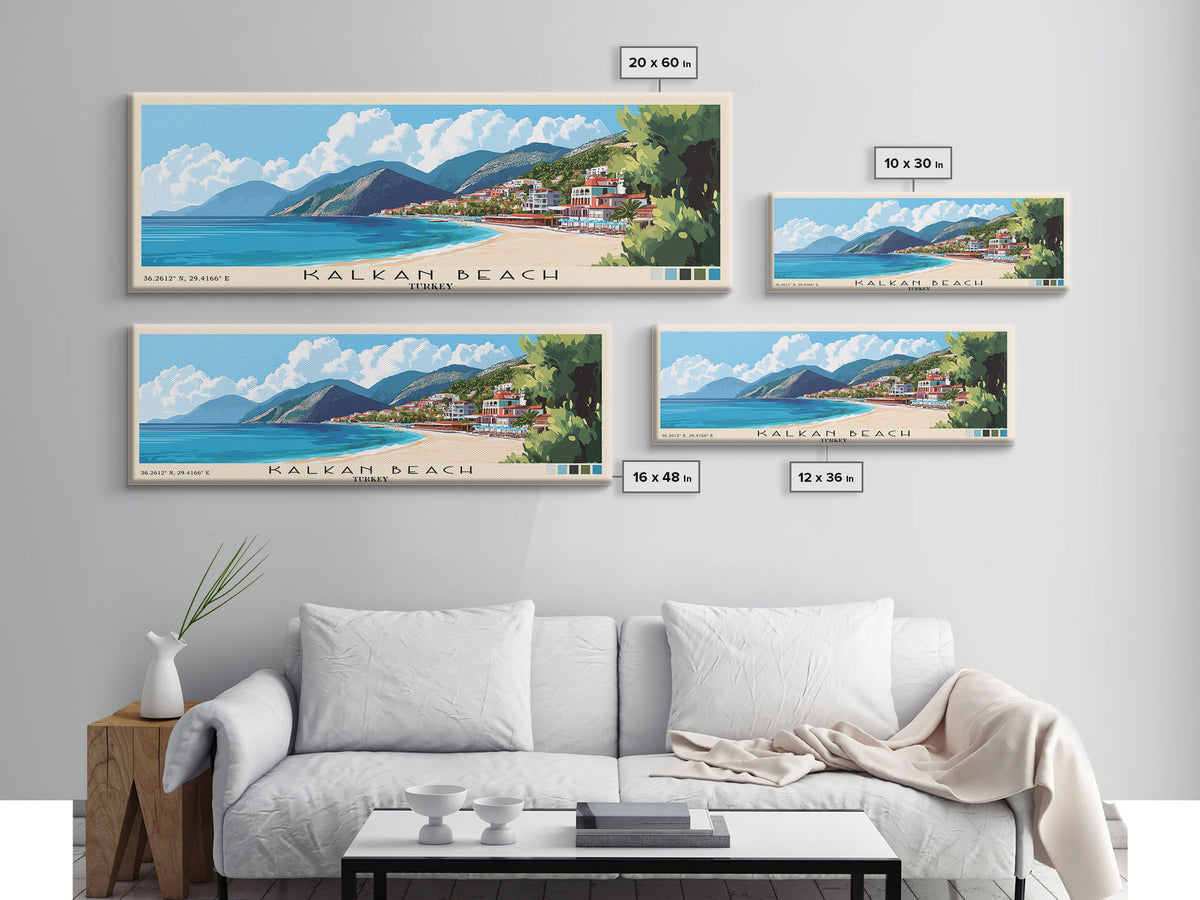 Kalkan Beach, Turkey Panoramic Print, Vacation Gift, Turkey Wall Art, Vacation Wall Art, Vacatation Memories, Beach Decor, Beach Or Lakehouse Art
