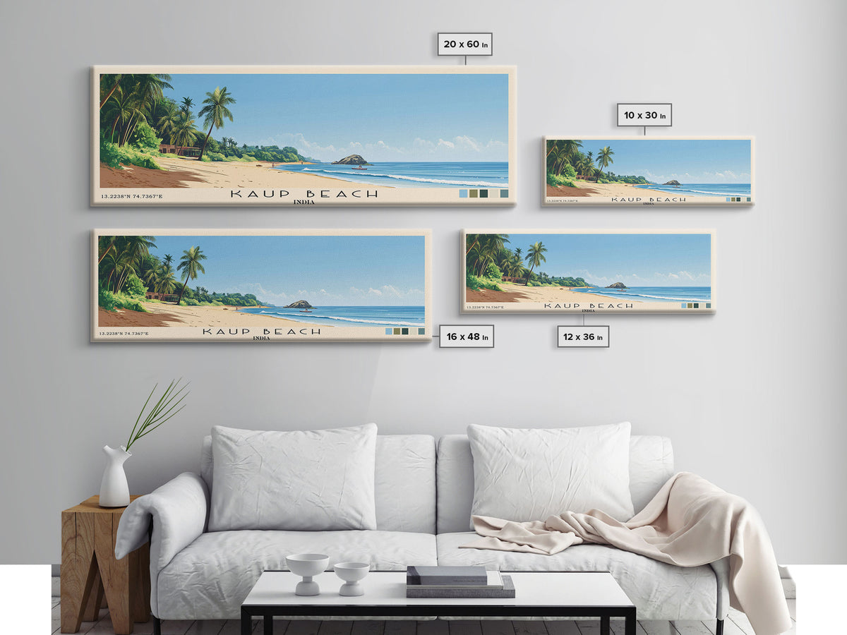 Kaup Beach, India Panoramic Print, Vacation Gift, India Wall Art, Vacation Wall Art, Vacatation Memories, Beach Decor, Beach Or Lakehouse Art