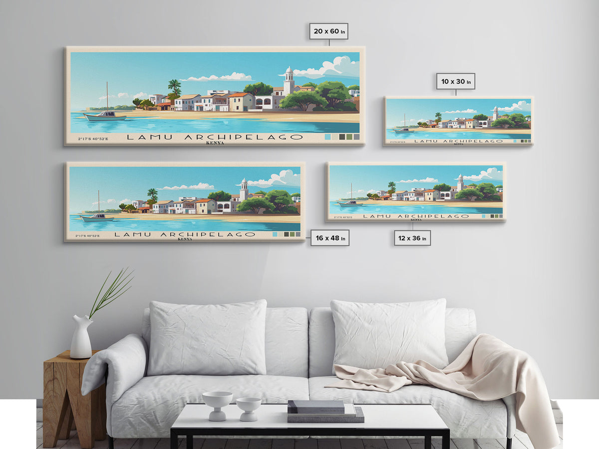 Lamu Archipelago, Kenya Panoramic Print, Vacation Gift, Kenya Wall Art, Vacation Wall Art, Vacatation Memories, Beach Decor, Beach Or Lakehouse Art