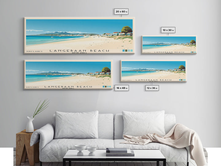 Langebaan Beach, South Africa Panoramic Beach Print, Vacation Gift, South Africa Wall Art, Beach Painting, Beach Decor, Beach Painting