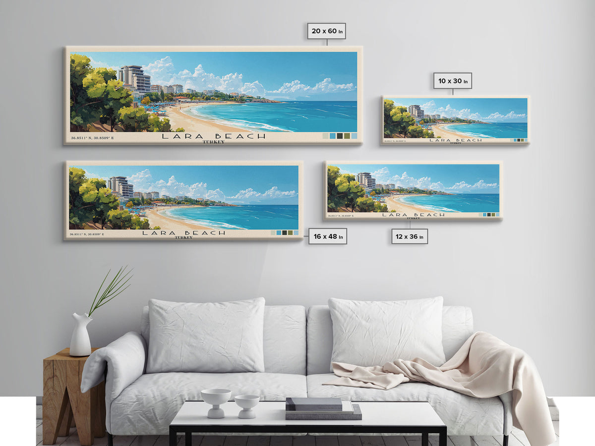 Lara Beach, Turkey Panoramic Print, Vacation Gift, Turkey Wall Art, Vacation Wall Art, Vacatation Memories, Beach Decor, Beach Or Lakehouse Art