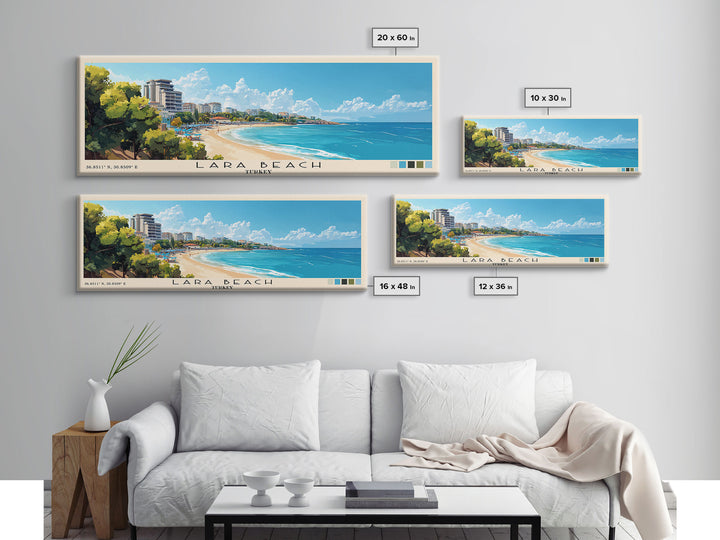 Lara Beach, Turkey Panoramic Print, Vacation Gift, Turkey Wall Art, Vacation Wall Art, Vacatation Memories, Beach Decor, Beach Or Lakehouse Art