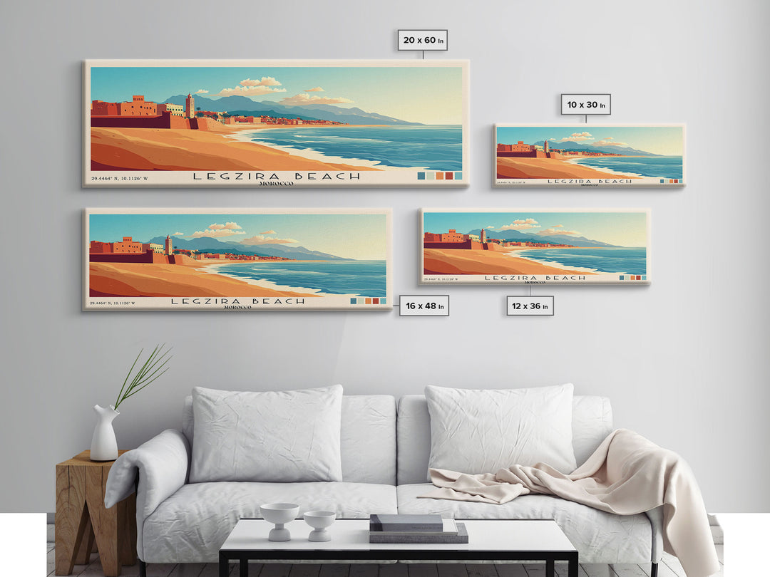 Legzira Beach, Morocco Panoramic Beach Print, Vacation Gift, Morocco Wall Art, Beach Painting, Beach Decor, Beach Painting