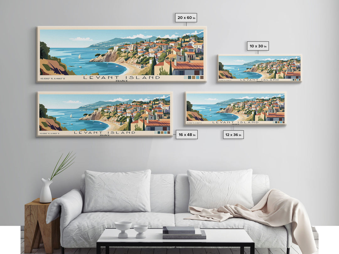 Levant Island, France Panoramic Print, Vacation Gift, France Wall Art, Vacation Wall Art, Vacatation Memories, Beach Decor, Beach Or Lakehouse Art