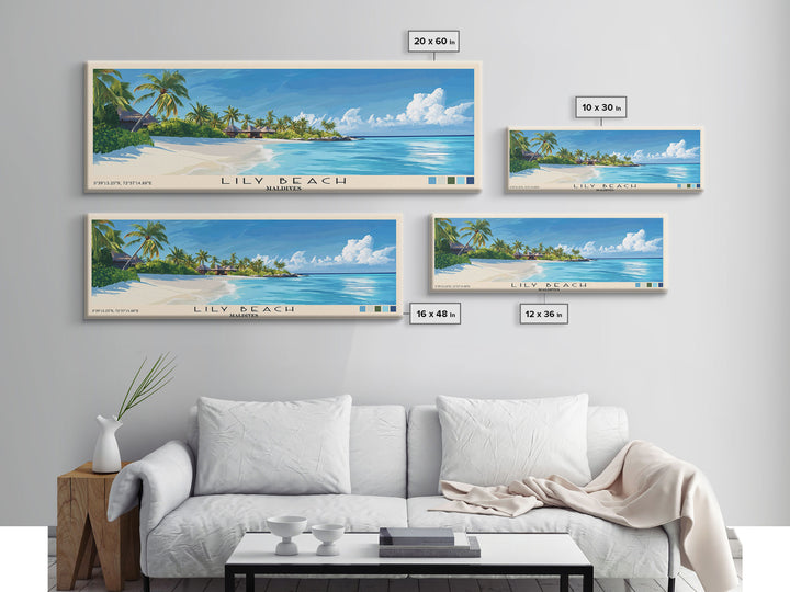 Lily Beach, Maldives Panoramic Print, Vacation Gift, Maldives Wall Art, Vacation Wall Art, Vacatation Memories, Beach Decor, Beach Or Lakehouse Art