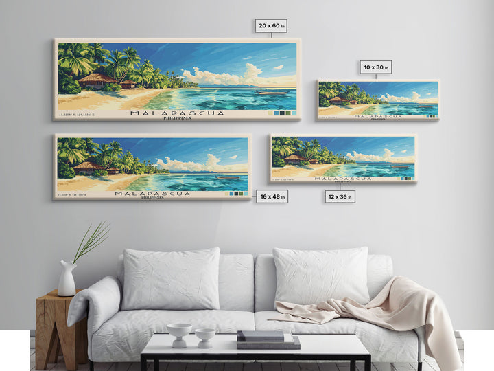 Malapascua, Philippines Panoramic Print, Vacation Gift, Philippines Wall Art, Vacation Wall Art, Vacatation Memories, Beach Decor, Beach Or Lakehouse Art