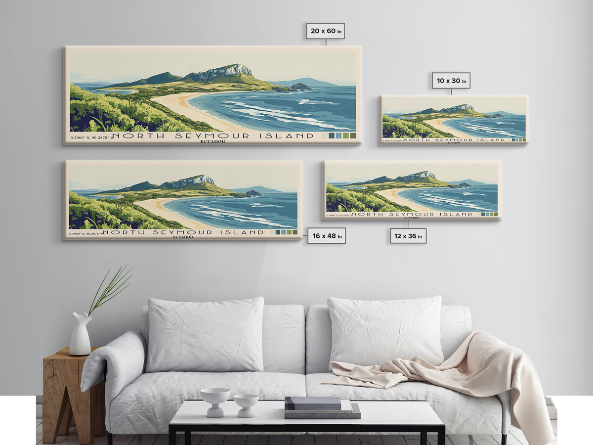 North Seymour Island, Ecuador Panoramic Print, Vacation Gift, Ecuador Wall Art, Vacation Wall Art, Vacatation Memories, Beach Decor, Beach Or Lakehouse Art
