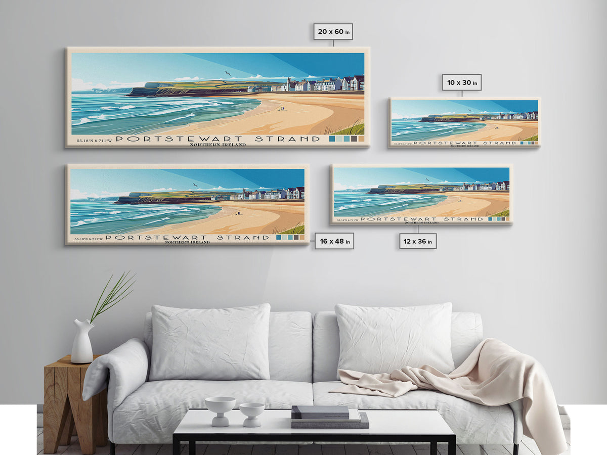 Portstewart Strand, Northern Ireland Panoramic Print, Vacation Gift, Northern Ireland Wall Art, Vacation Wall Art, Vacatation Memories, Beach Decor, Beach Or Lakehouse Art