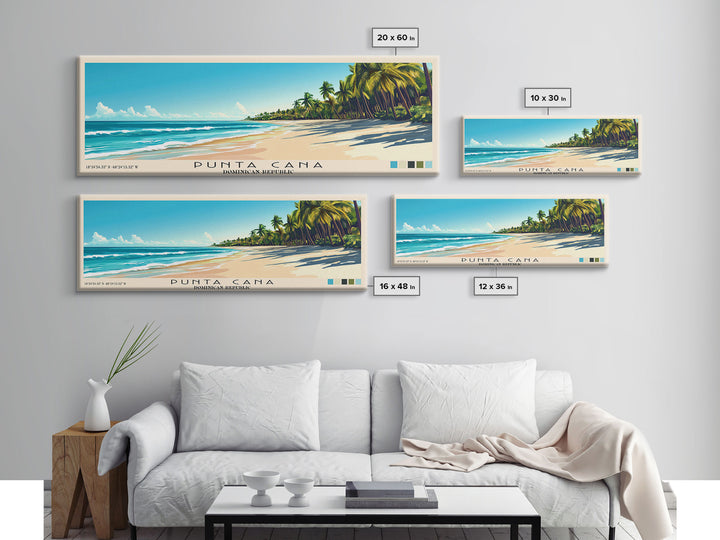 Punta Cana, Dominican Republic Panoramic Print, Vacation Gift, Dominican Republic Wall Art, Vacation Wall Art, Vacatation Memories, Beach Decor, Beach Or Lakehouse Art