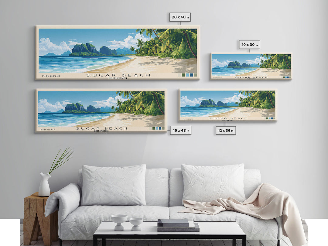 Sugar Beach, Philippines Panoramic Print, Vacation Gift, Philippines Wall Art, Vacation Wall Art, Vacatation Memories, Beach Decor, Beach Or Lakehouse Art