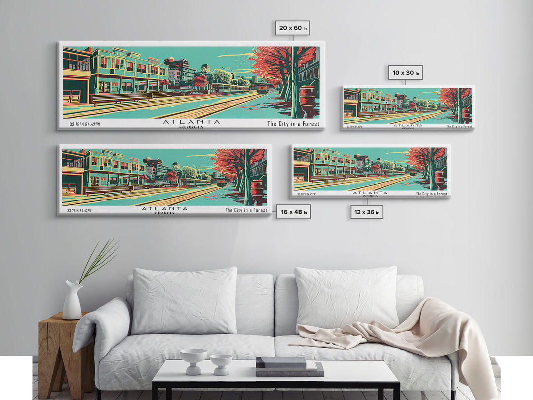 Atlanta Georgia Panoramic Travel Poster Canvas Print