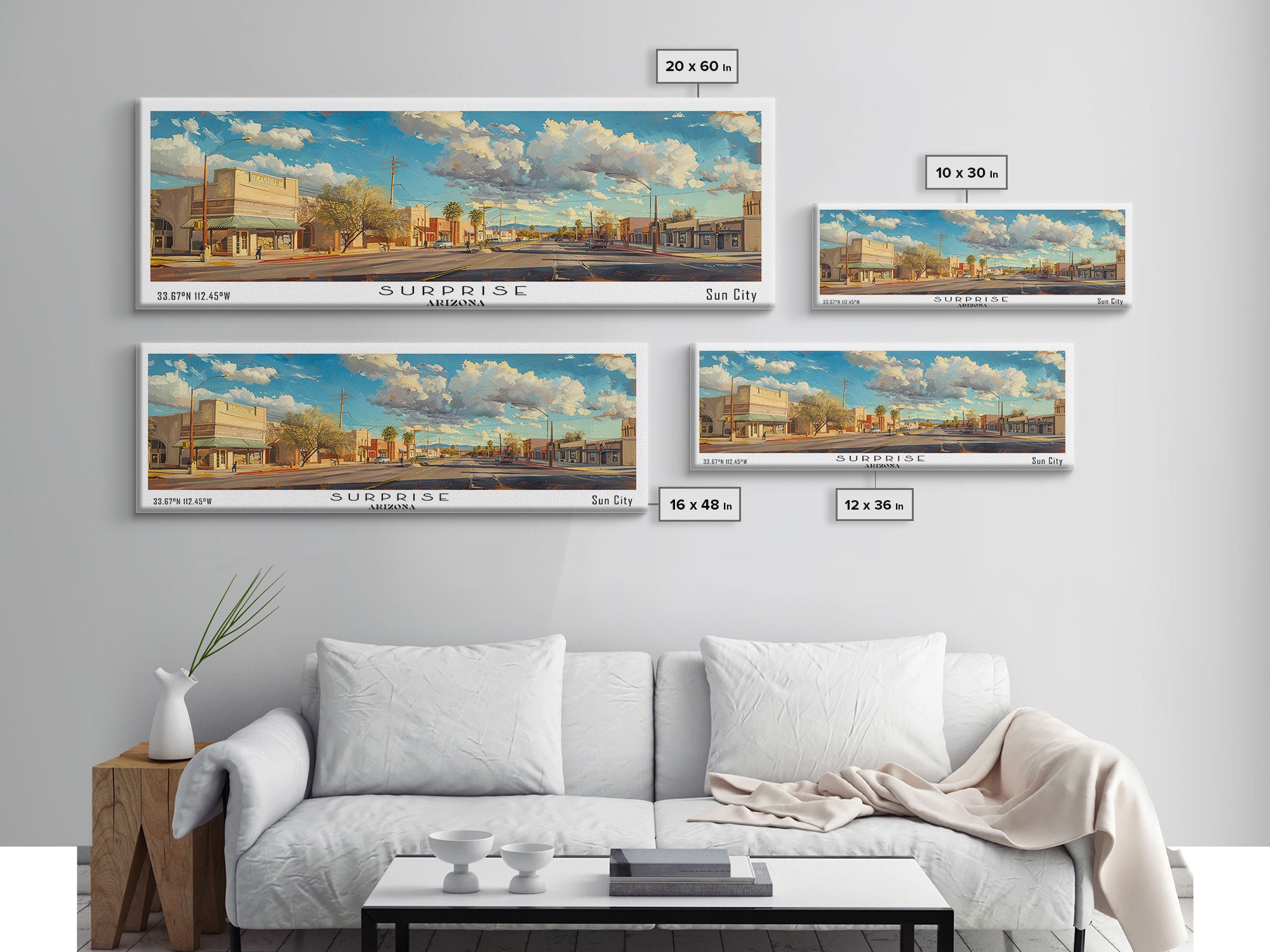 Surprise Arizona Travel Poster, Framed Canvas Print, Wall Art, Home Decor, Office Art, Living Room Art, Travel Gift, Vintage Style