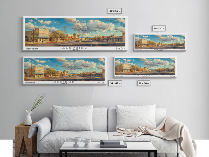Surprise Arizona Travel Poster, Framed Canvas Print, Wall Art, Home Decor, Office Art, Living Room Art, Travel Gift, Vintage Style