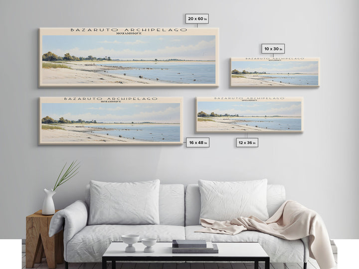 Bazaruto Archipelago Travel Art Framed Canvas Print, COUNTRY Wall Decor, Home Decor, Travel Poster, Vintage Wall Art, Watercolor Painting