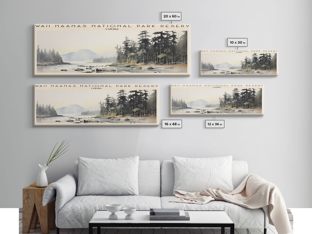 Gwaii Haanas National Park Reserve Retro Style Travel Poster - Framed Canvas Print - COUNTRY Travel Decor | Vintage Style Home Decor - Travel Print - Wall Art
